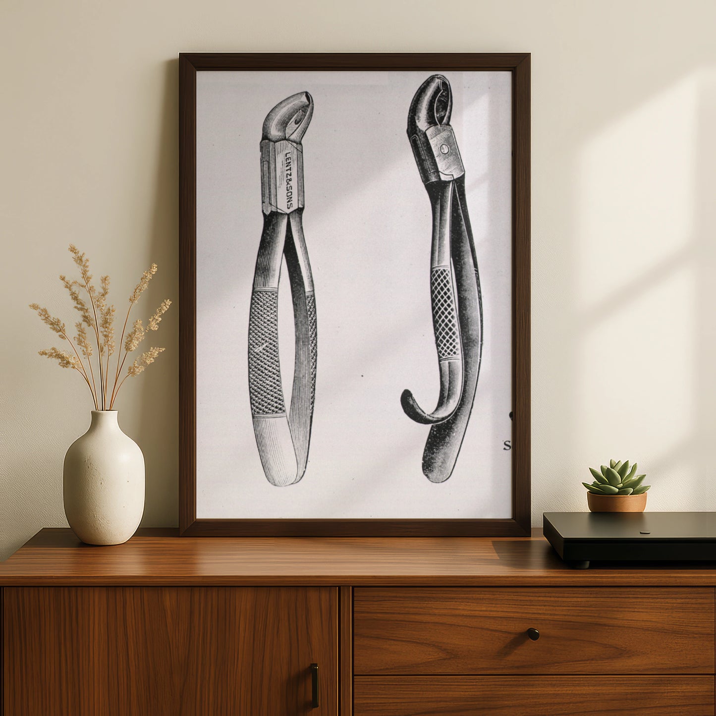 Vintage Dental Forceps Print, Antique Dentist Tool Poster, Victorian Medical Wall Art
