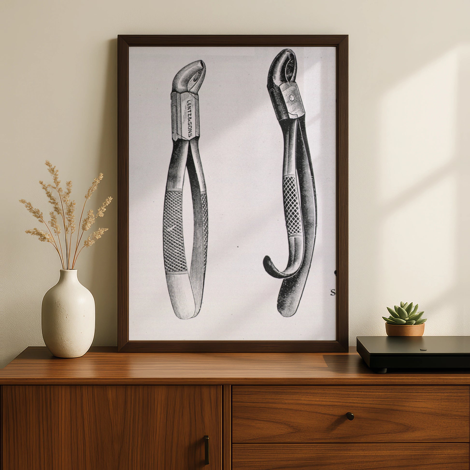 Vintage Dental Forceps Print, Antique Dentist Tool Poster, Victorian Medical Wall Art
