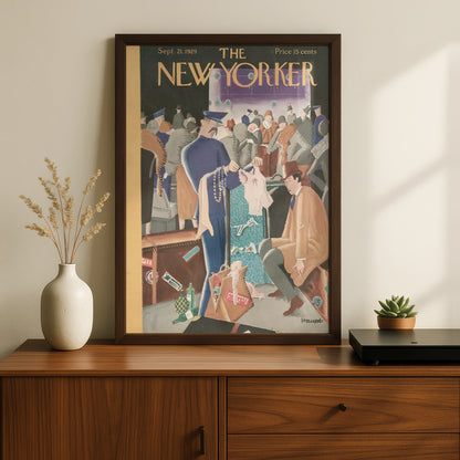 The New Yorker September 1929 Cover Poster, Vintage Art Deco Magazine Wall Art Print