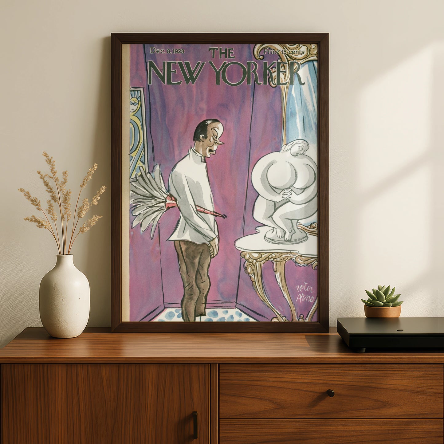 The New Yorker December 1928 Cover Art Poster, Peter Arno Vintage Wall Print