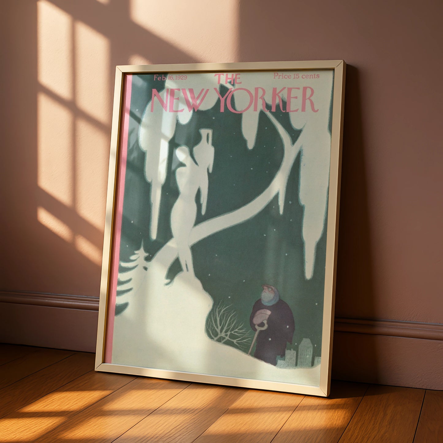 The New Yorker February 1929 Winter Snow Cover Poster, Vintage Magazine Wall Art