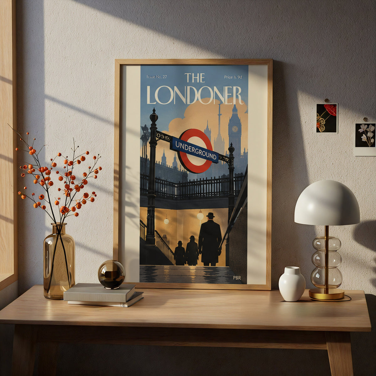 London Underground Poster, Vintage Magazine Cover Wall Art, Big Ben Art Print for Living Room