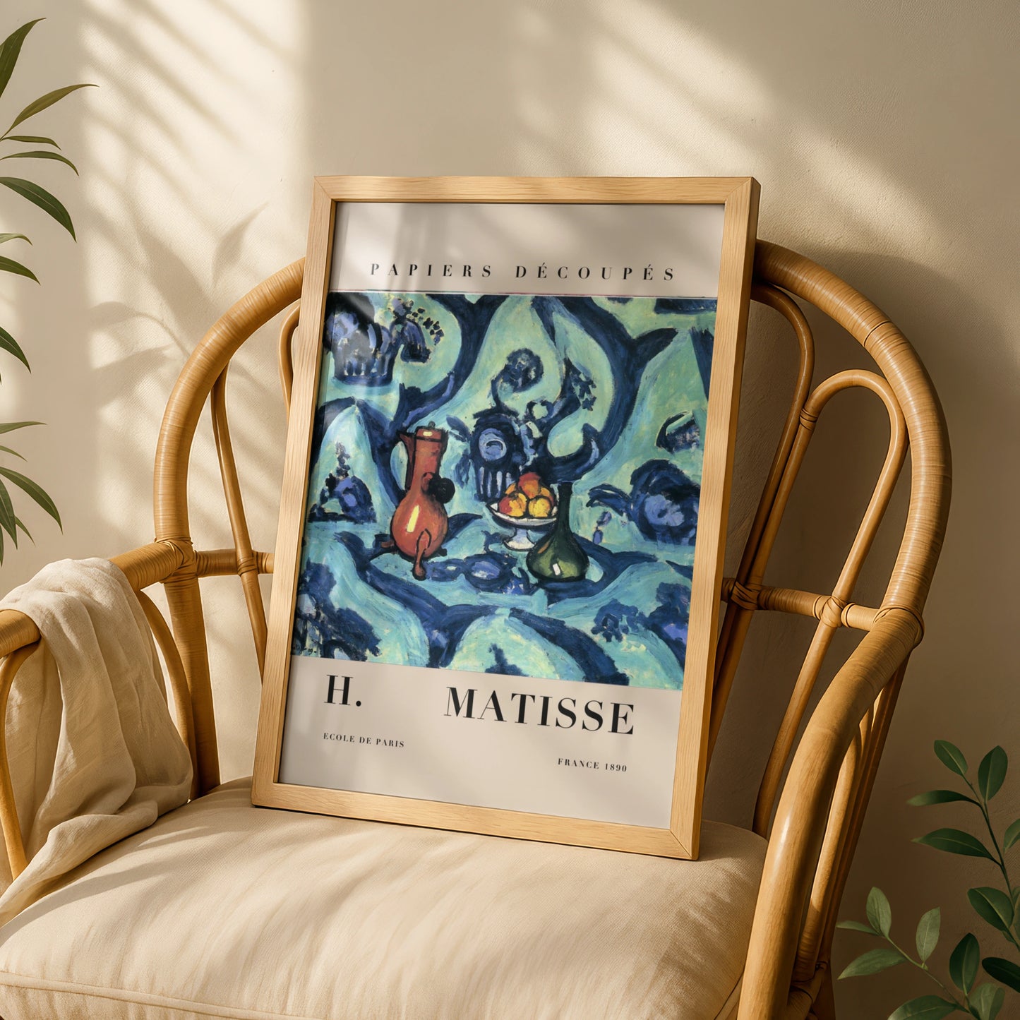 Blue Still Life Wall Art Print, Colourful Fauvist Living Room Poster – product image 3