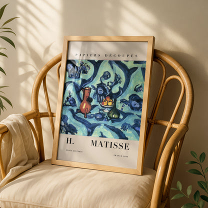 Blue Still Life Wall Art Print, Colourful Fauvist Living Room Poster – product image 3