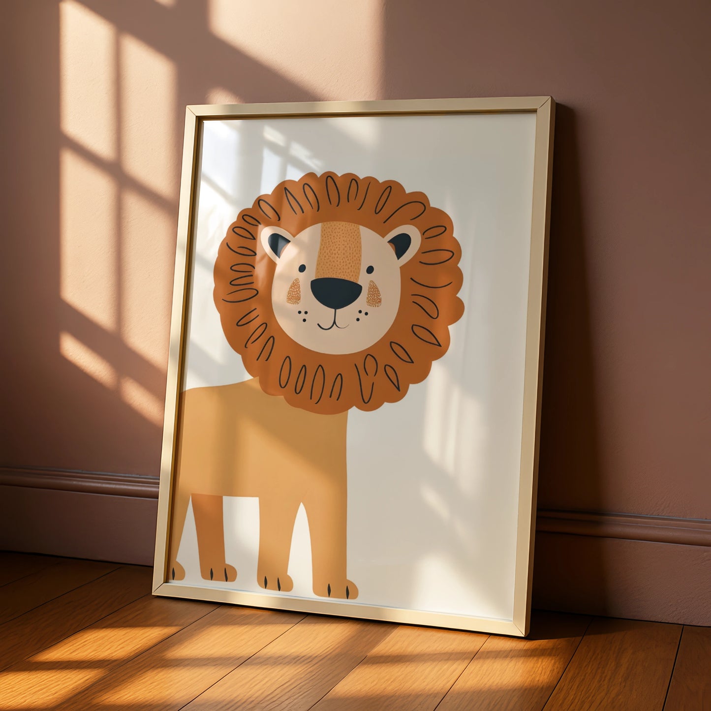 Lion Nursery Wall Art, Cute Safari Animal Print, Kids Room Poster, Baby Decor