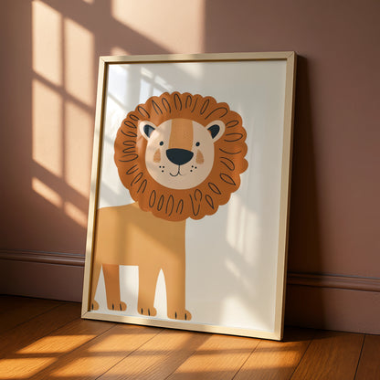 Lion Nursery Wall Art, Cute Safari Animal Print, Kids Room Poster, Baby Decor