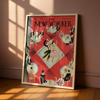 The New Yorker 1927 Art Deco Dance Cover Poster, Vintage Red Jazz Age Wall Art