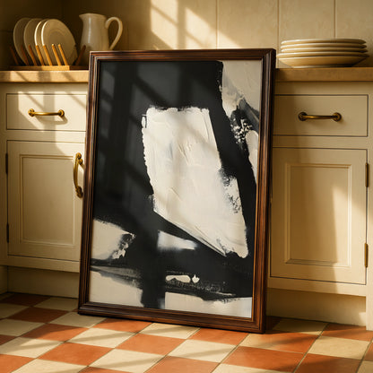 Abstract Monochrome Wall Art, Black and White Textured Print, Modern Minimalist Poster