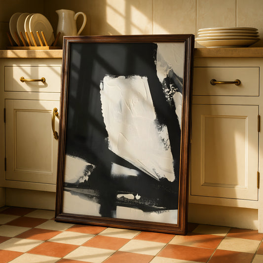 Abstract Monochrome Wall Art, Black and White Textured Print, Modern Minimalist Poster