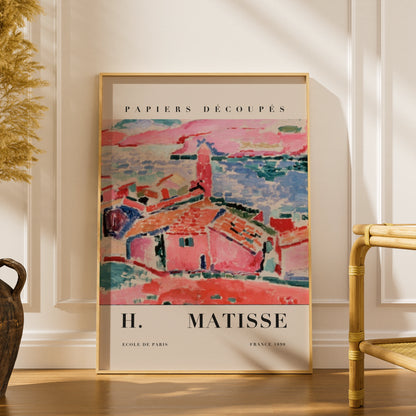 Colourful Fauvist Village Wall Art Print, Vintage Modernist Gallery Poster – product image 1