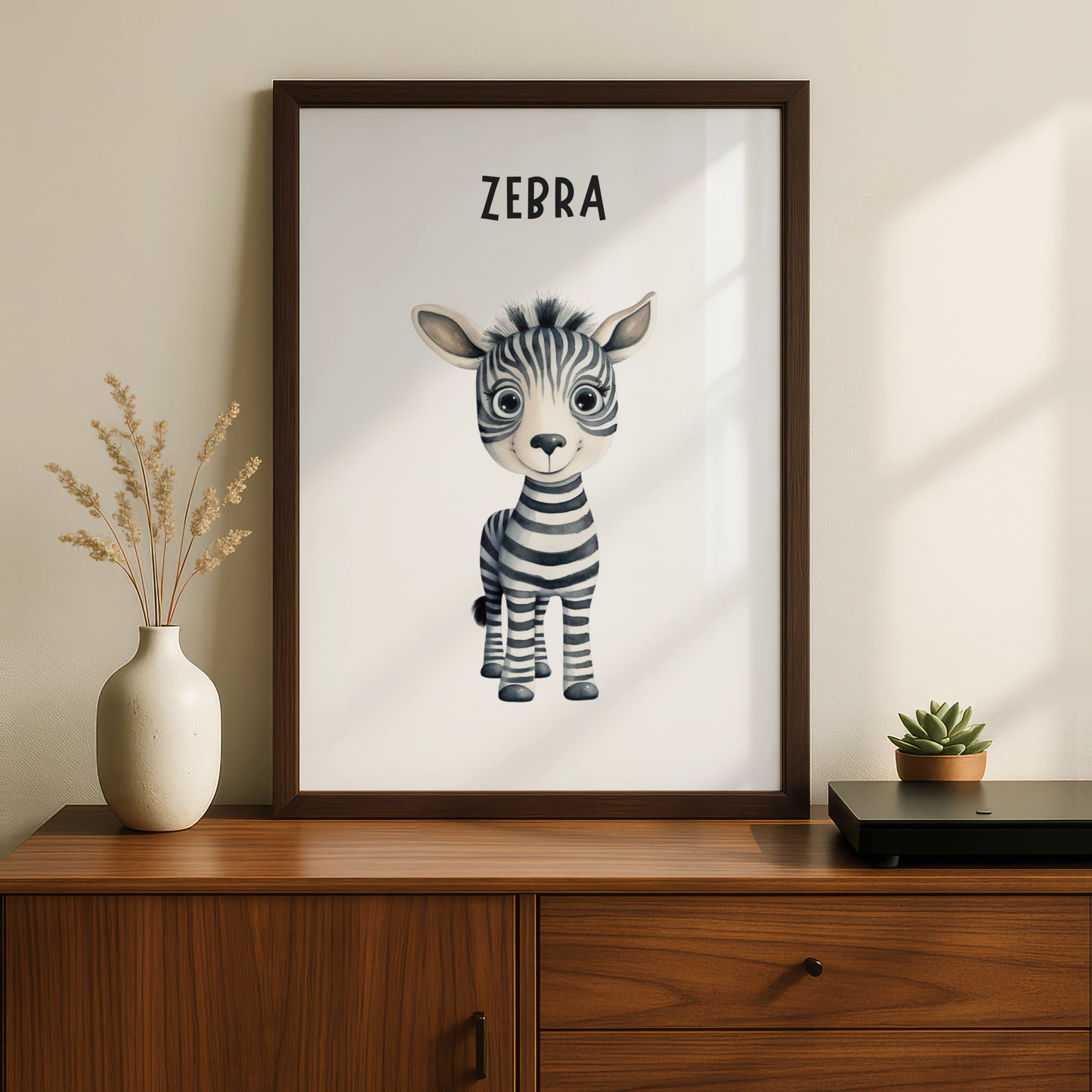 Zebra Nursery Wall Art, Baby Animal Poster, Kids Room Print, Safari Decor
