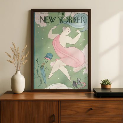 The New Yorker May 1927 Vintage Cover Poster, Art Deco Spring Wall Art Print