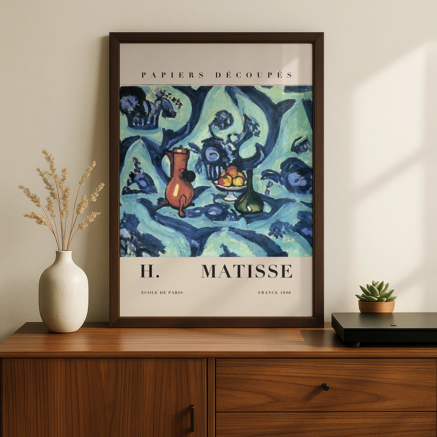 Blue Still Life Wall Art Print, Colourful Fauvist Living Room Poster – product image 2
