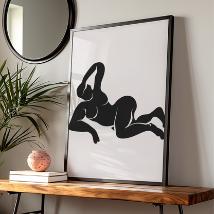 Henri Matisse Black Figure Poster, Reclining Woman Wall Art, Minimalist Body Print