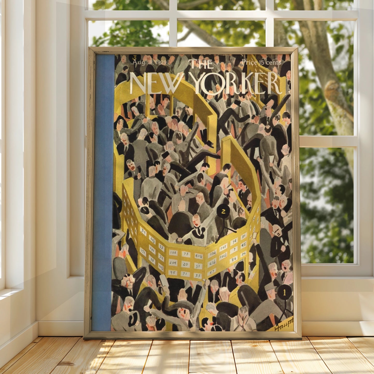 New Yorker 1929 Stock Exchange Poster, Vintage Wall Art, Retro Magazine Cover Print