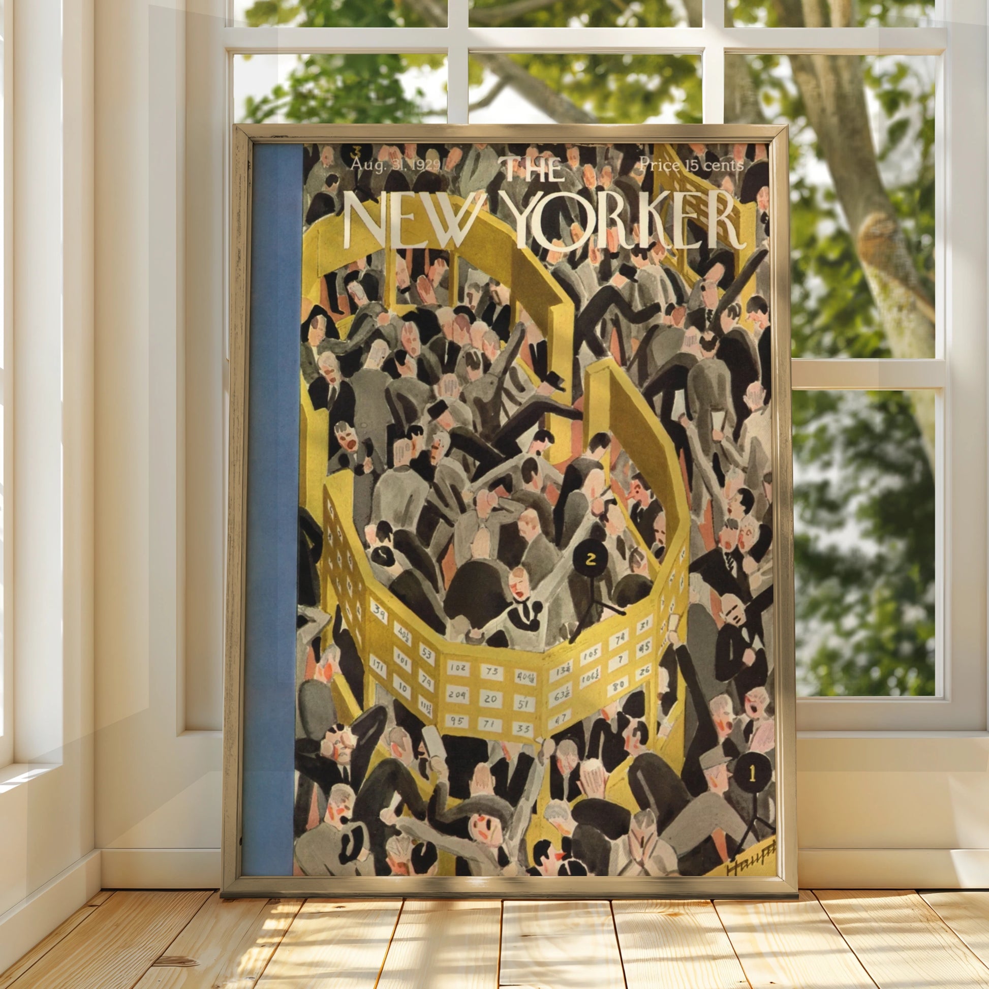 New Yorker 1929 Stock Exchange Poster, Vintage Wall Art, Retro Magazine Cover Print