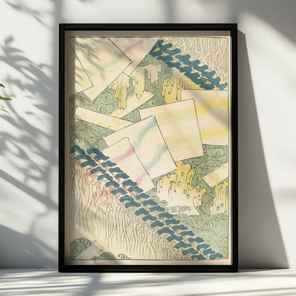 Vintage Japanese Woodblock Art Print, Bijutsukai 1901, Japandi Wall Art Poster – A4 Black frame