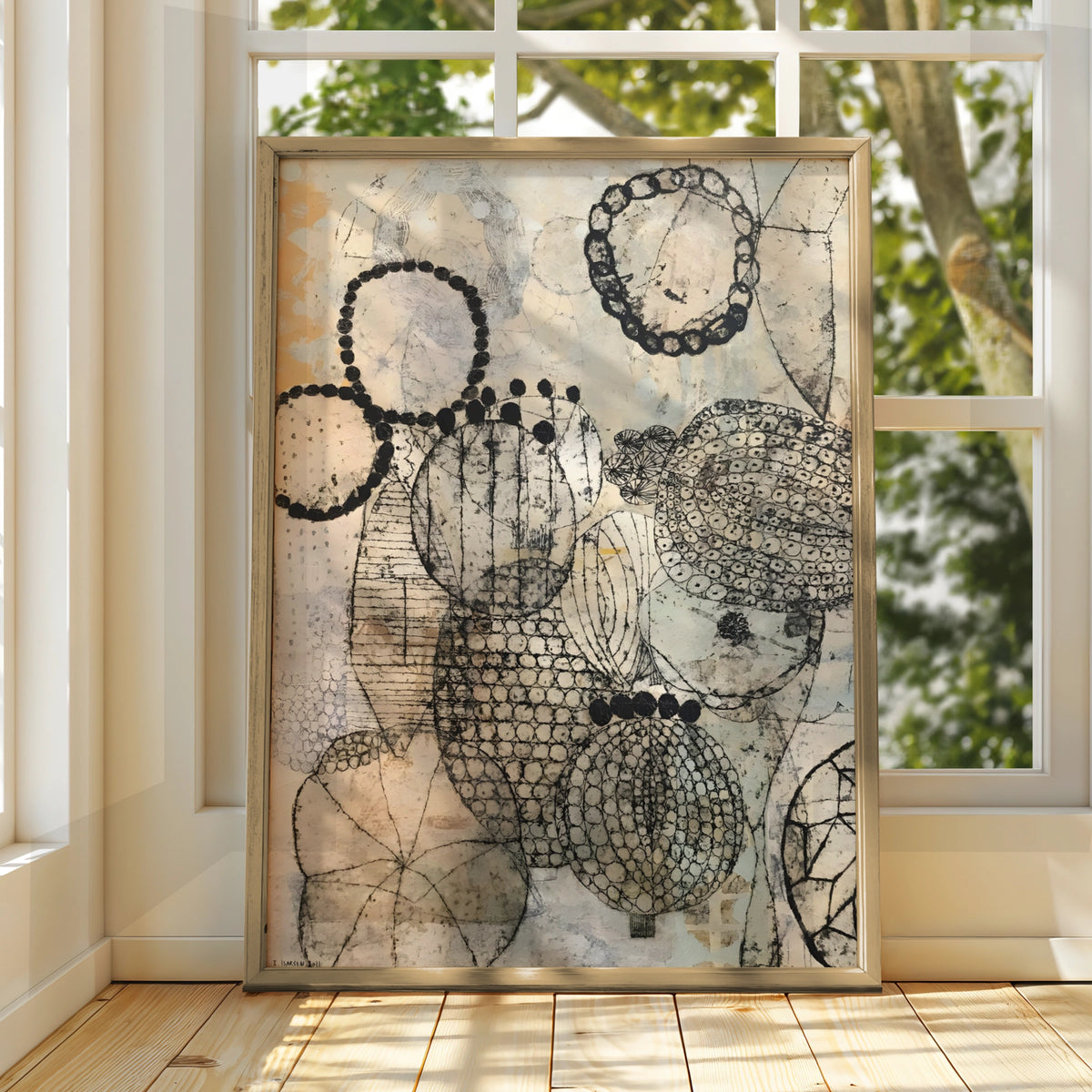 Abstract Monochrome Wall Art, Black and White Organic Print, Modern Neutral Poster