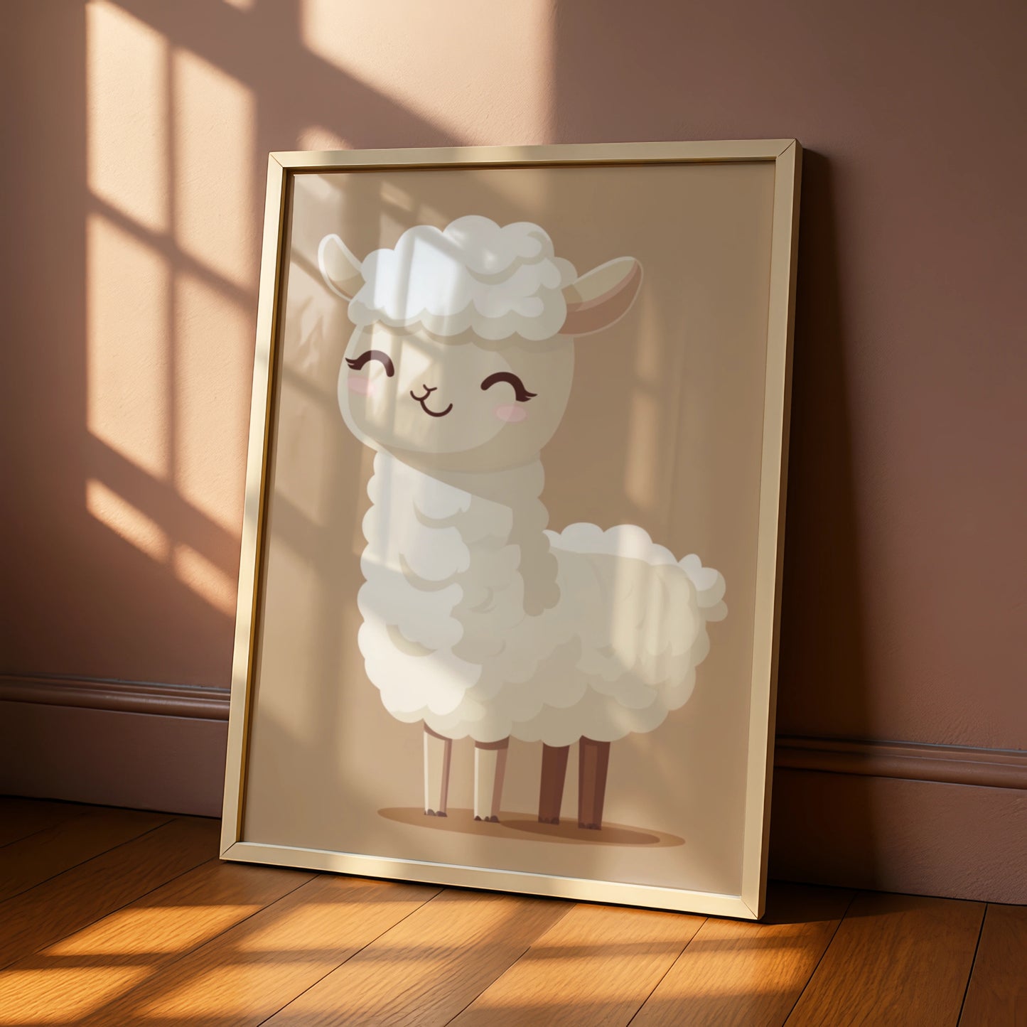 Cute Llama Nursery Wall Art, Baby Animal Poster, Neutral Boho Kids Room Print, Alpaca Decor