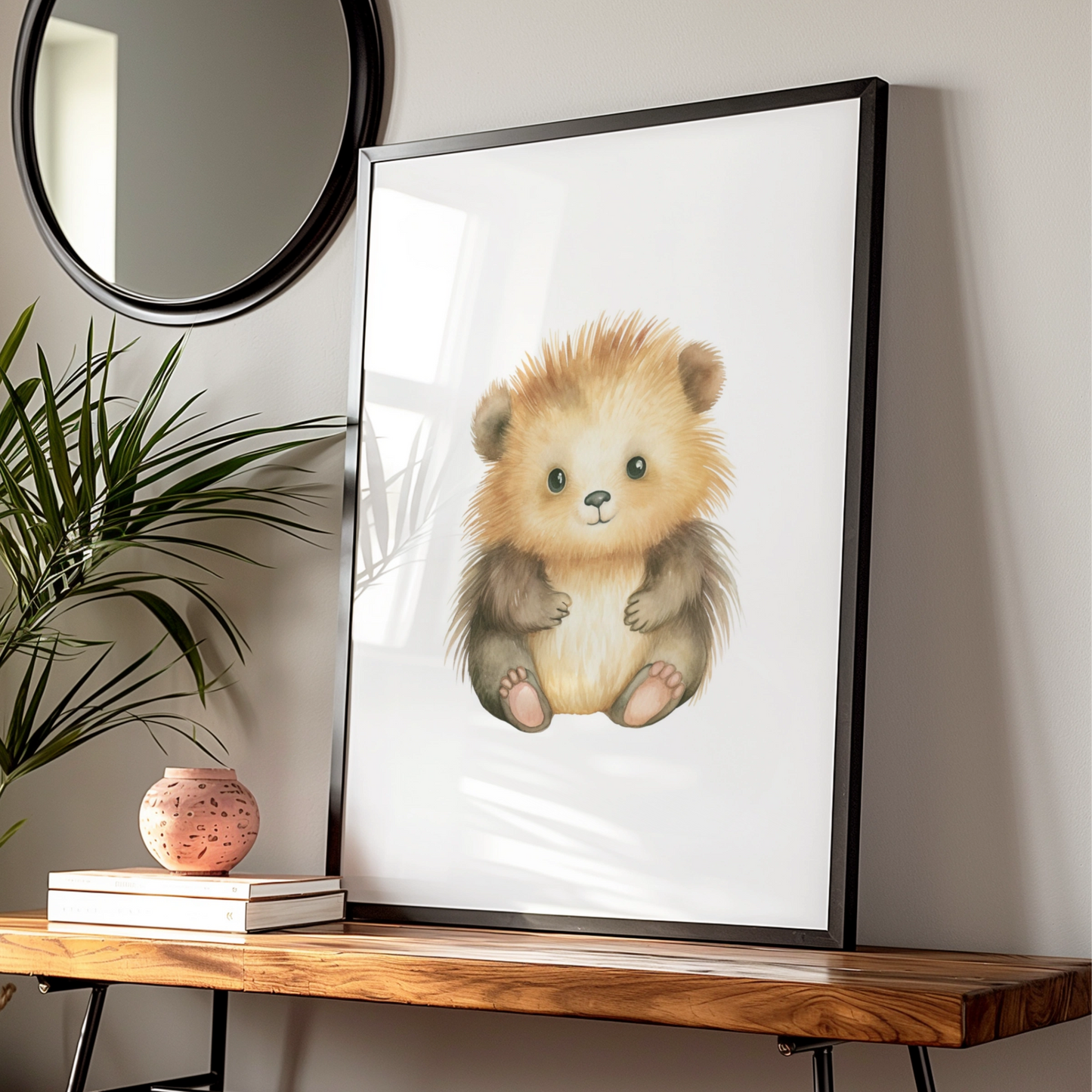Cute Baby Bear Nursery Wall Art, Watercolour Animal Poster, Kids Room Decor Print