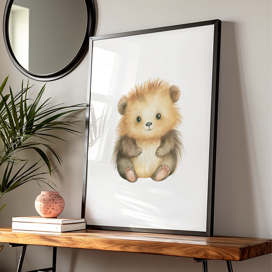 Cute Baby Bear Nursery Wall Art, Watercolour Animal Poster, Kids Room Decor Print