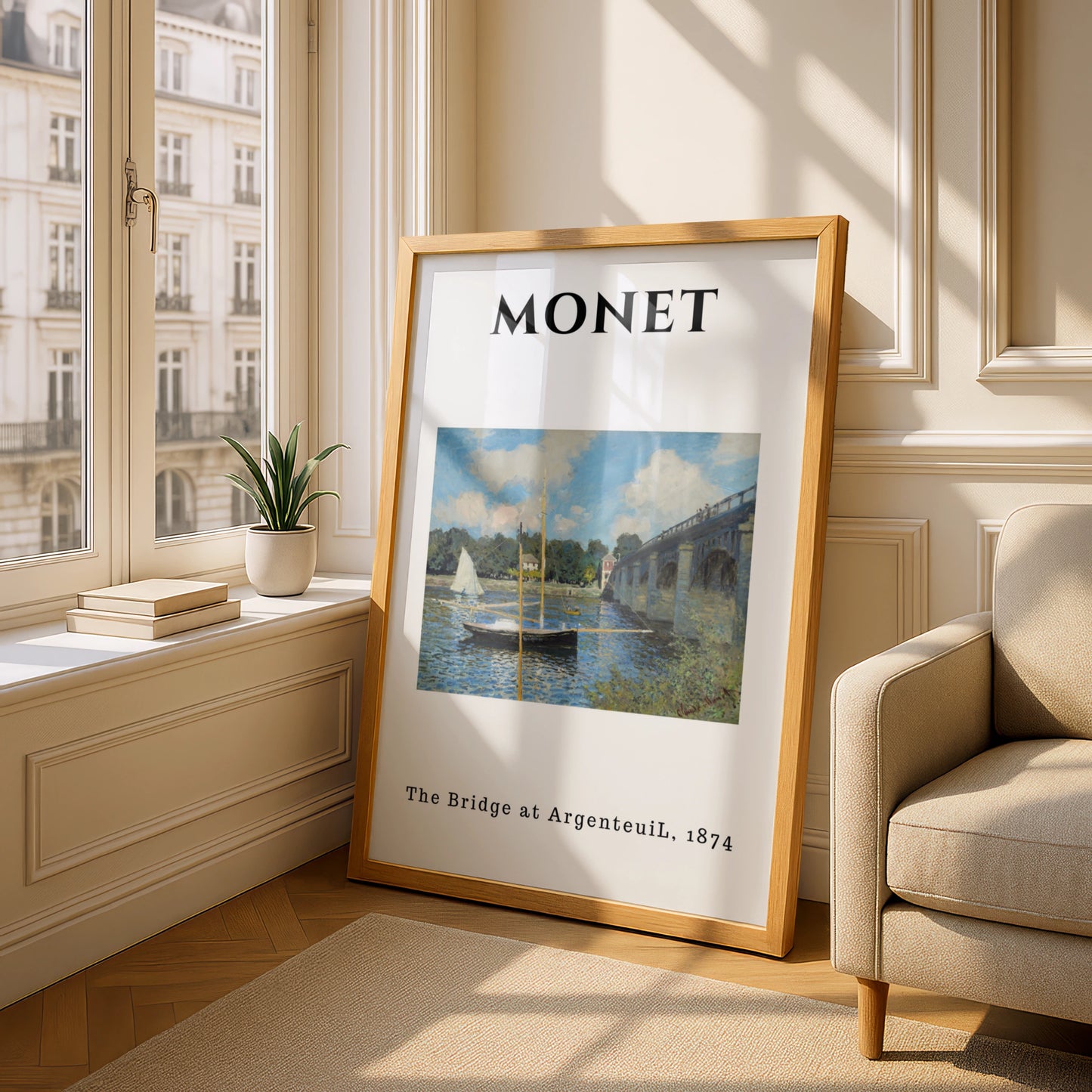 Monet Bridge at Argenteuil Wall Art Print | Impressionist Poster, Living Room Decor – product image 4