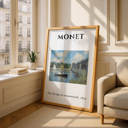 Monet Bridge at Argenteuil Wall Art Print | Impressionist Poster, Living Room Decor – product image 4