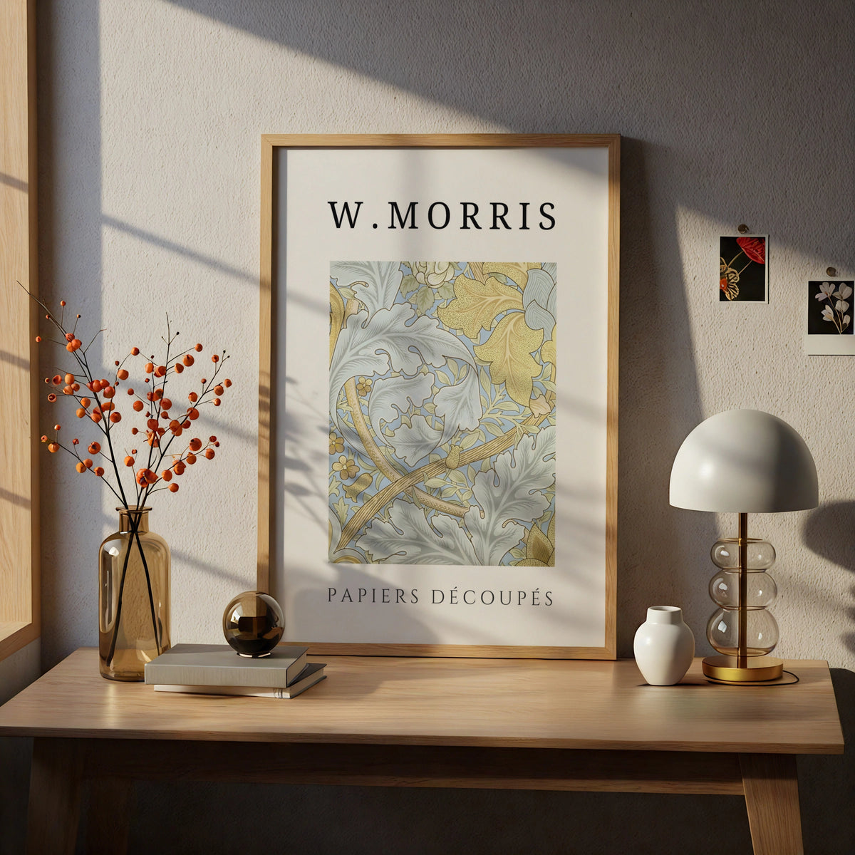 William Morris Botanical Wall Art Print | Blue Gold Floral Leaf Poster, Living Room Decor – product image 5