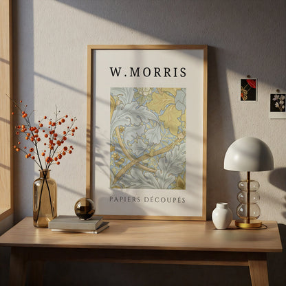 William Morris Botanical Wall Art Print | Blue Gold Floral Leaf Poster, Living Room Decor – product image 5