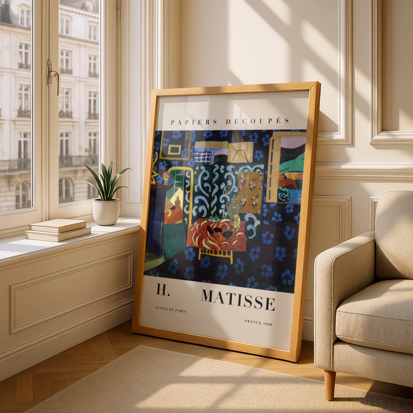 Blue Interior Wall Art Print, Colourful Vintage Modernist Gallery Poster – product image 4
