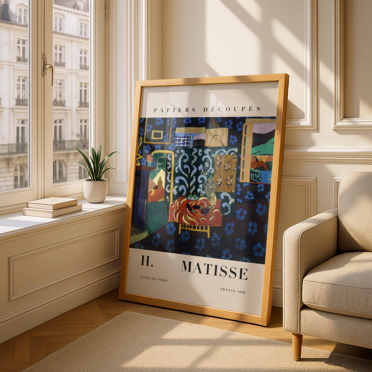 Blue Interior Wall Art Print, Colourful Vintage Modernist Gallery Poster – product image 4