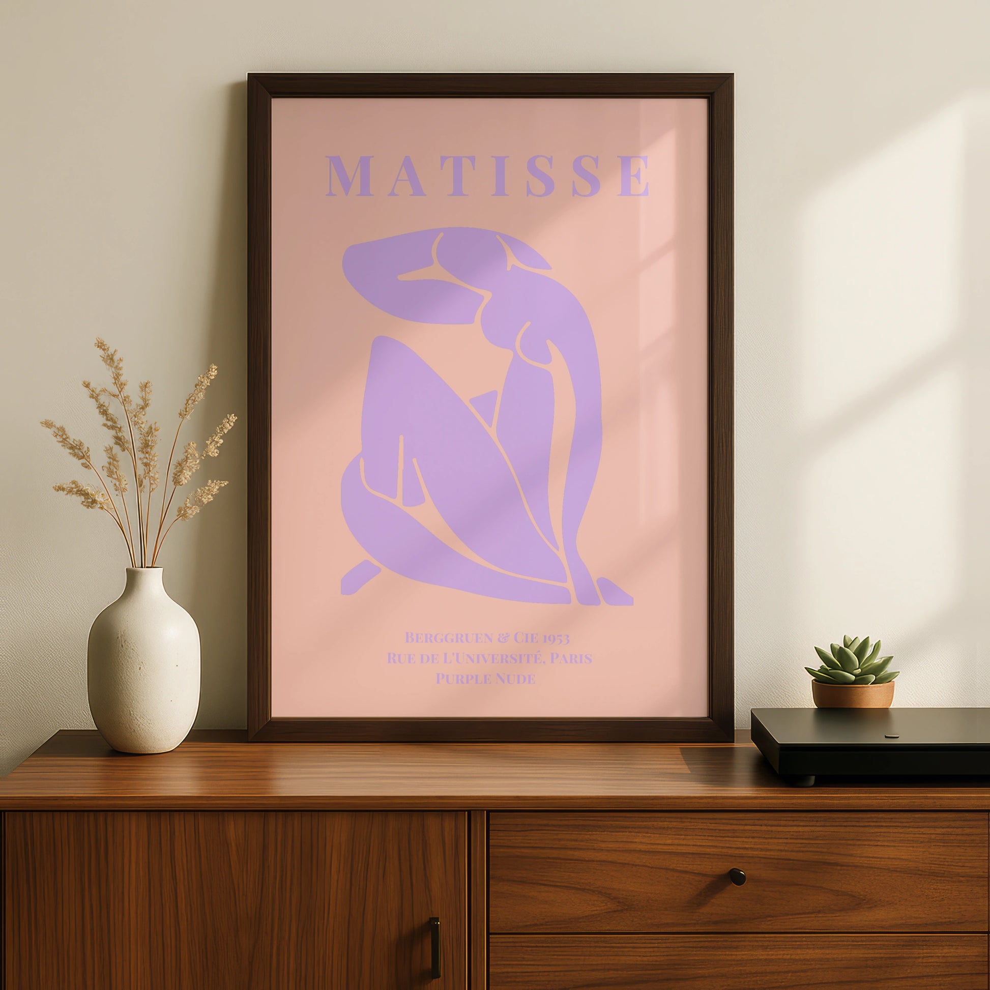 Matisse Purple Nude Poster, Maximalist Figure Wall Art, Pink Lavender Exhibition Print
