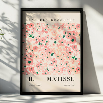 Pink Green Cut Paper Floral Wall Art Print, Colourful Modernist Poster – product image 6