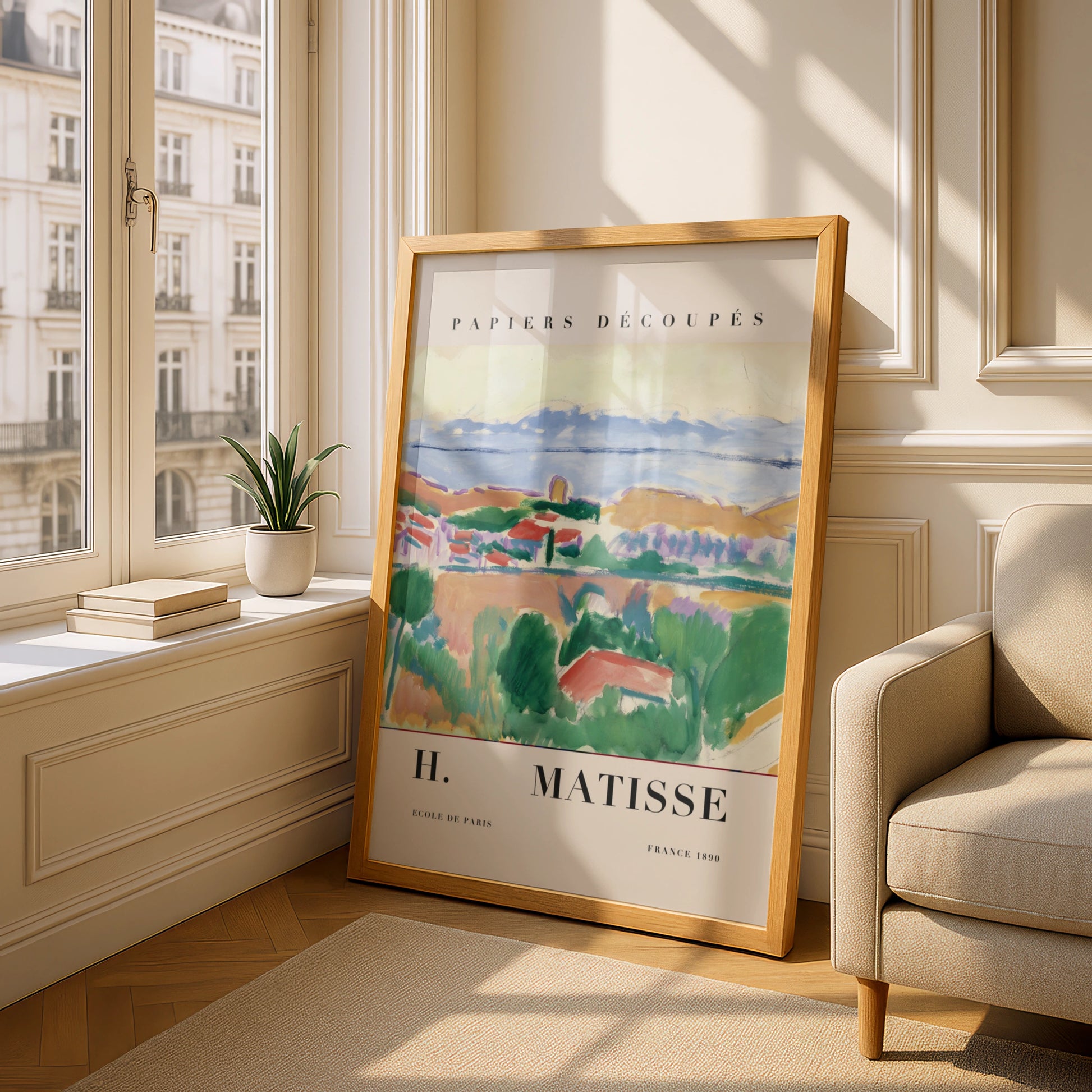 Colourful Coastal Landscape Wall Art Print, Vintage Modernist Living Room Poster – product image 4