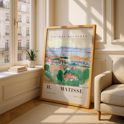 Colourful Coastal Landscape Wall Art Print, Vintage Modernist Living Room Poster – product image 4