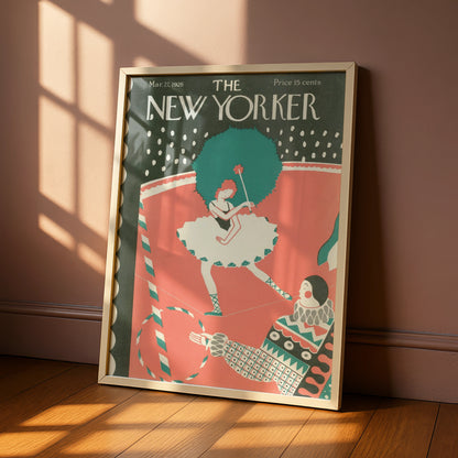 New Yorker 1926 Circus Poster, Vintage Tightrope Walker Art Print, Retro Wall Art