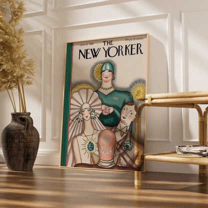The New Yorker June 1926 Cover Art Poster, Art Deco Fashion Wall Art Print