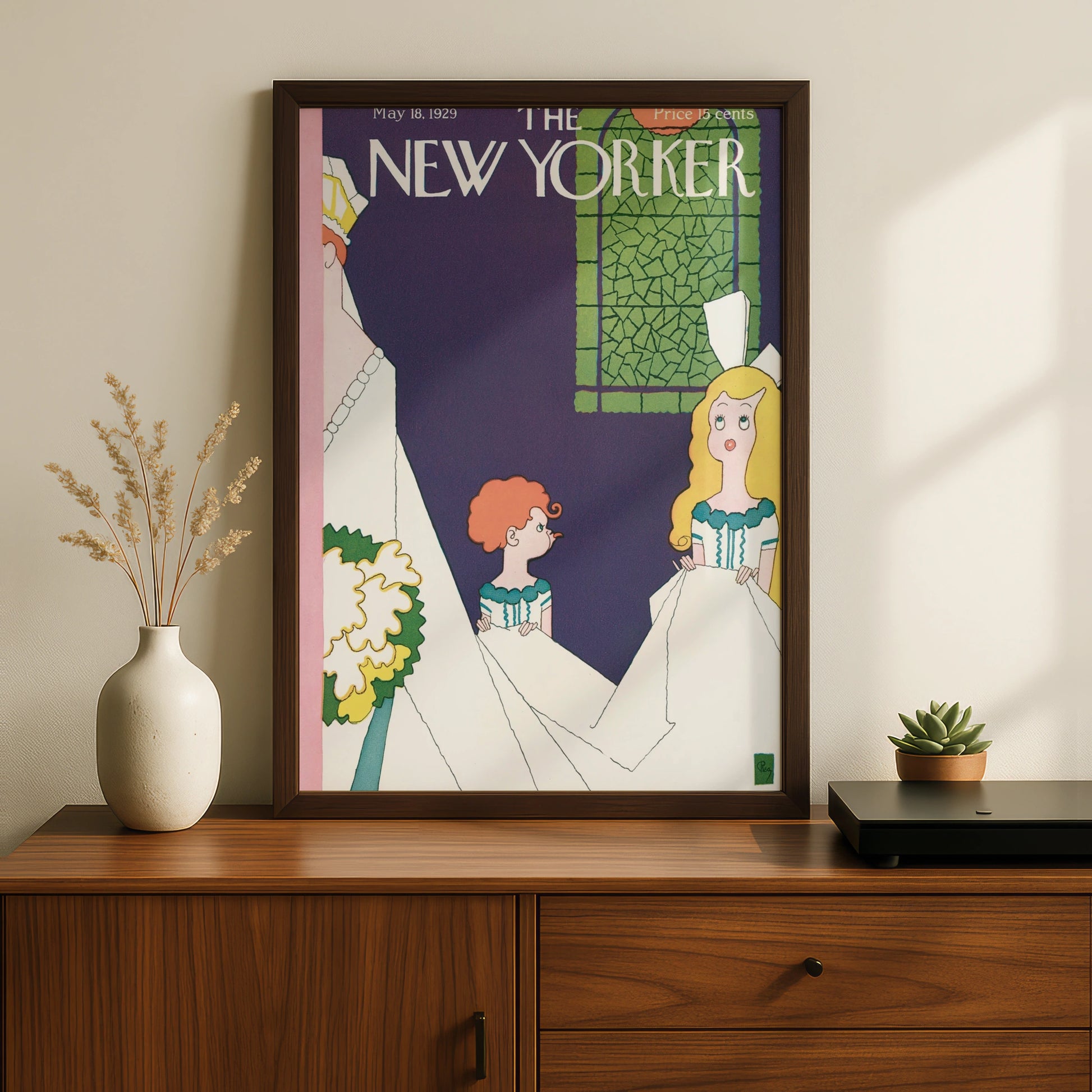 New Yorker Cover May 1929 Poster, Vintage Wedding Art Print, Retro Bride Wall Art