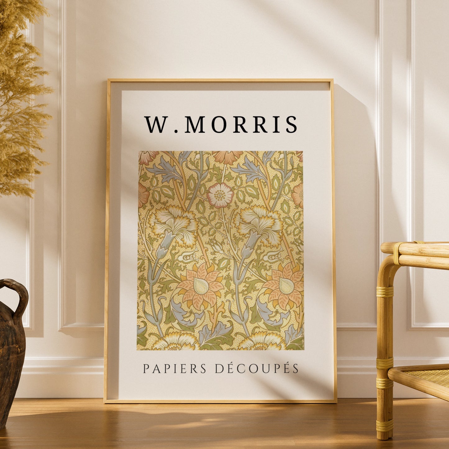 William Morris Floral Wall Art Print | Yellow Botanical Poster, Living Room Decor – product image 1