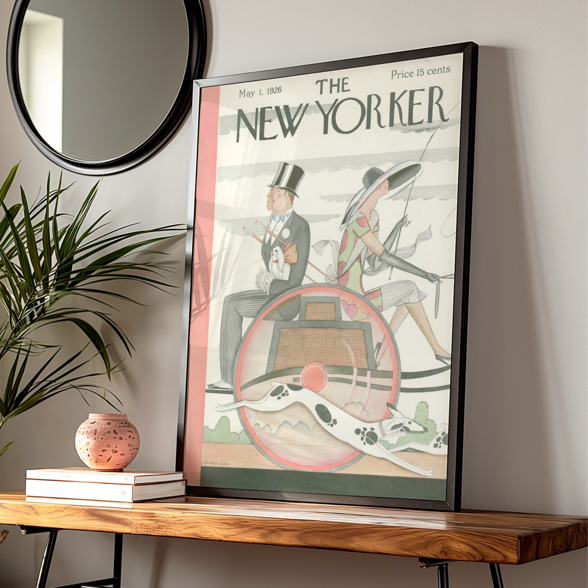 New Yorker 1926 Vintage Cover Poster, Art Deco Carriage Print, Retro Wall Art