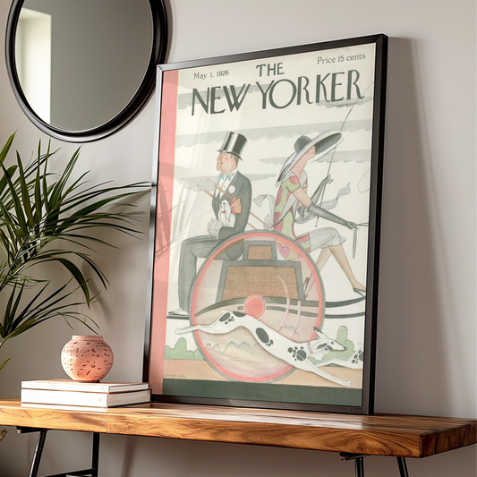New Yorker 1926 Vintage Cover Poster, Art Deco Carriage Print, Retro Wall Art
