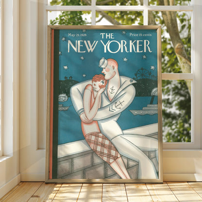 The New Yorker May 1926 Sailor Romance Cover Poster, Vintage Art Deco Wall Art
