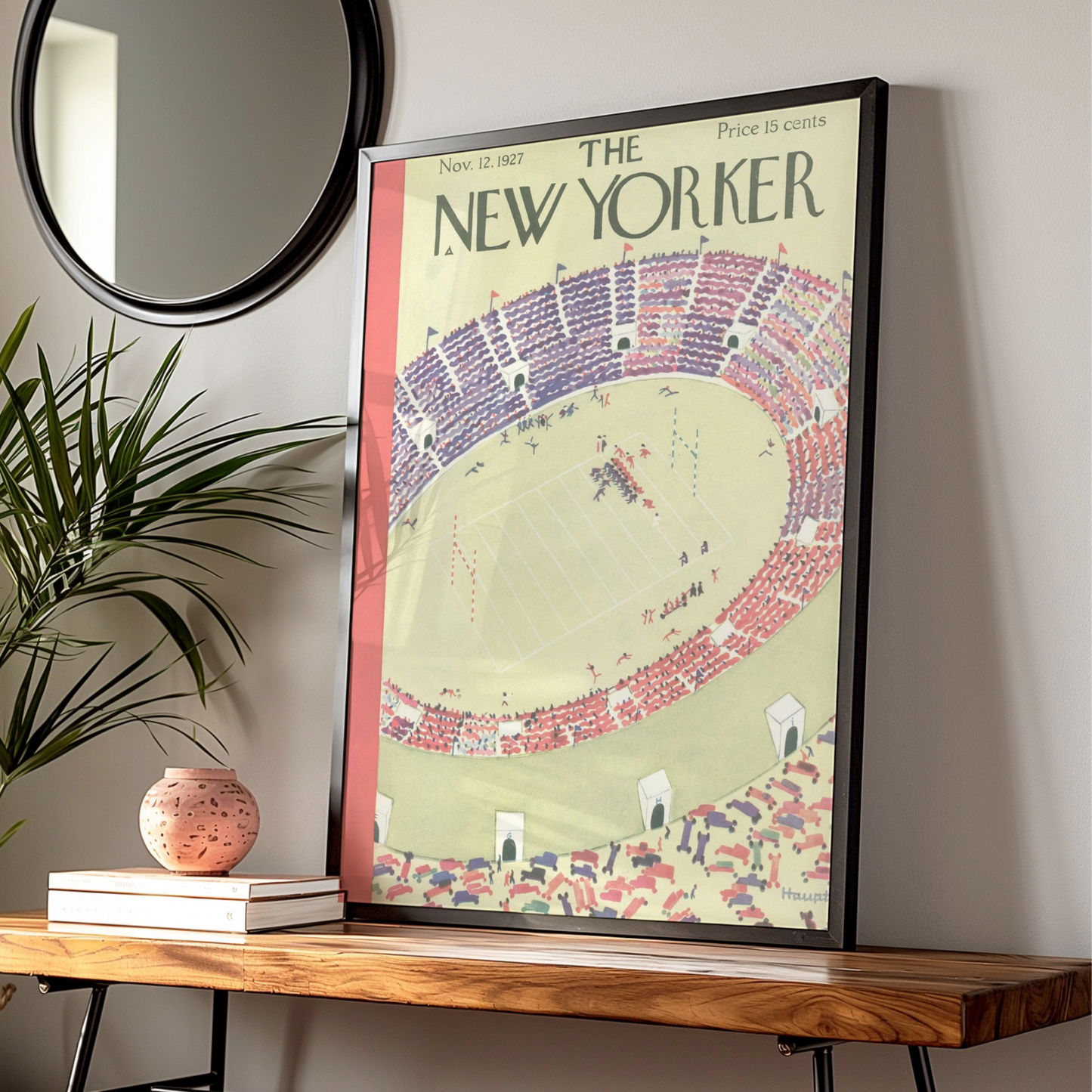The New Yorker 1927 Football Stadium Poster, Vintage Sports Wall Art Print
