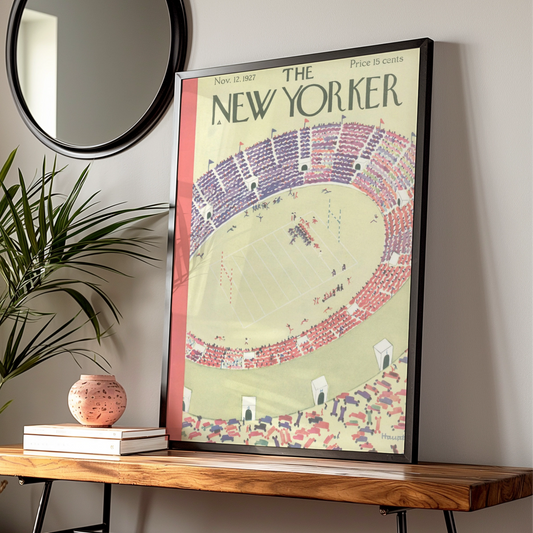 The New Yorker 1927 Football Stadium Poster, Vintage Sports Wall Art Print
