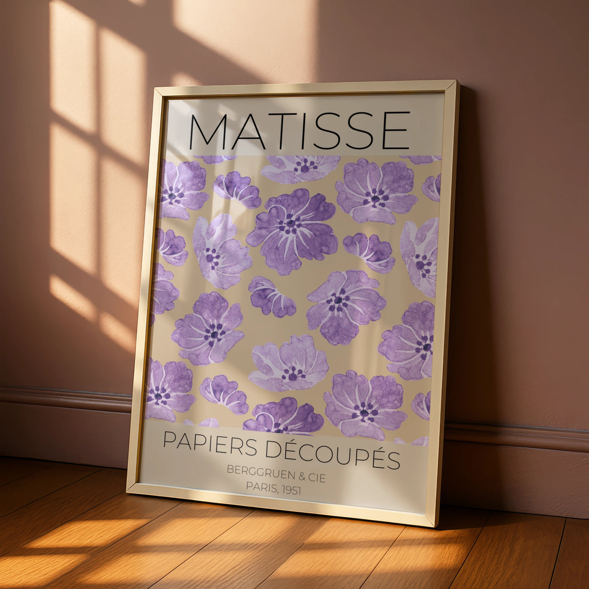 Matisse Papiers Decoupes Floral Poster, Purple Maximalist Wall Art, Paris 1951 Print