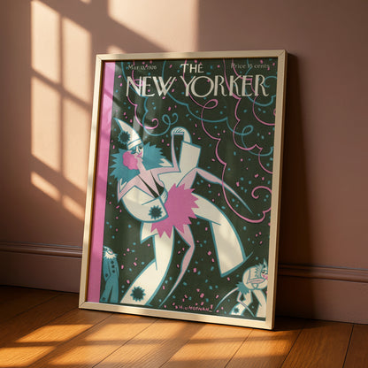 New Yorker 1926 Vintage Cover Poster, Art Deco Clown Carnival Wall Art Print