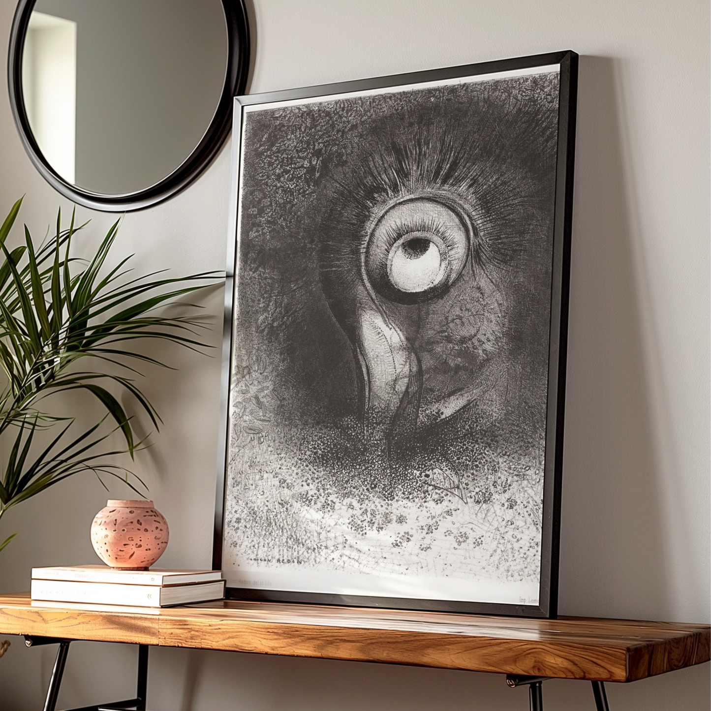 Odilon Redon Eye Halloween Art Print, Dark Surreal Gothic Horror Wall Poster