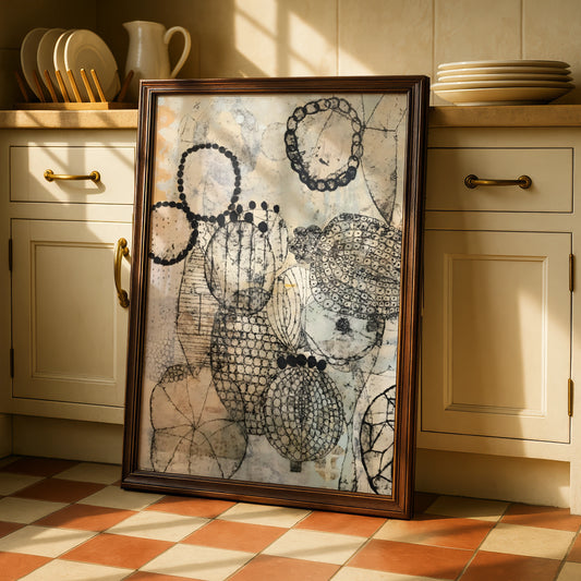 Abstract Monochrome Wall Art, Black and White Organic Print, Modern Neutral Poster