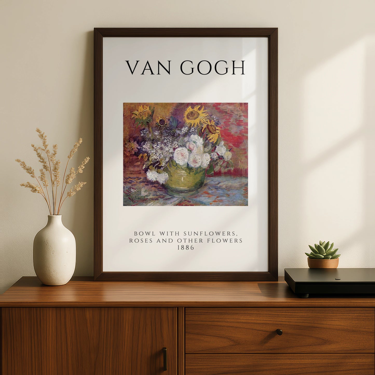 Van Gogh Floral Wall Art Print | Sunflowers Roses Bowl 1886 Vintage Poster, Gallery – product image 2