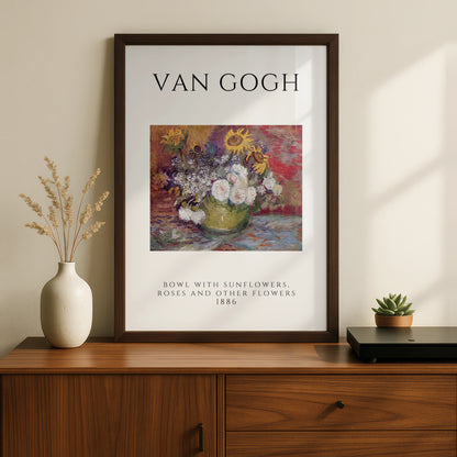 Van Gogh Floral Wall Art Print | Sunflowers Roses Bowl 1886 Vintage Poster, Gallery – product image 2